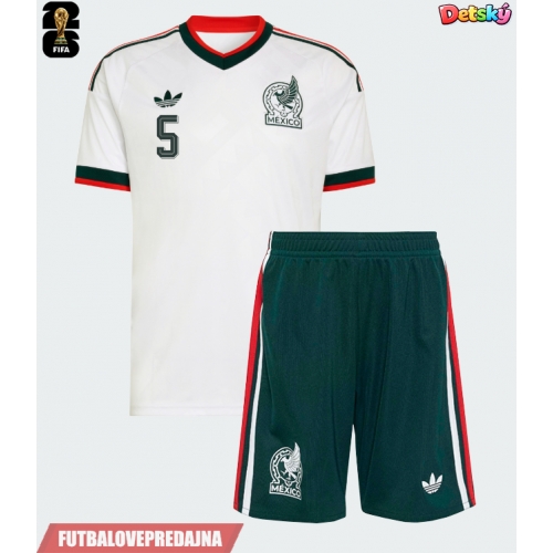 Lacne Dětský Futbalové dres Mexiko Johan Vasquez #5 MS 2026 Krátky Rukáv - Preč (+ trenírky)